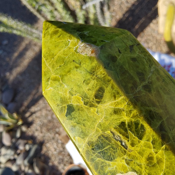 Chunky, Vibrant African Green Opal Obelisk - Picture 11 of 17